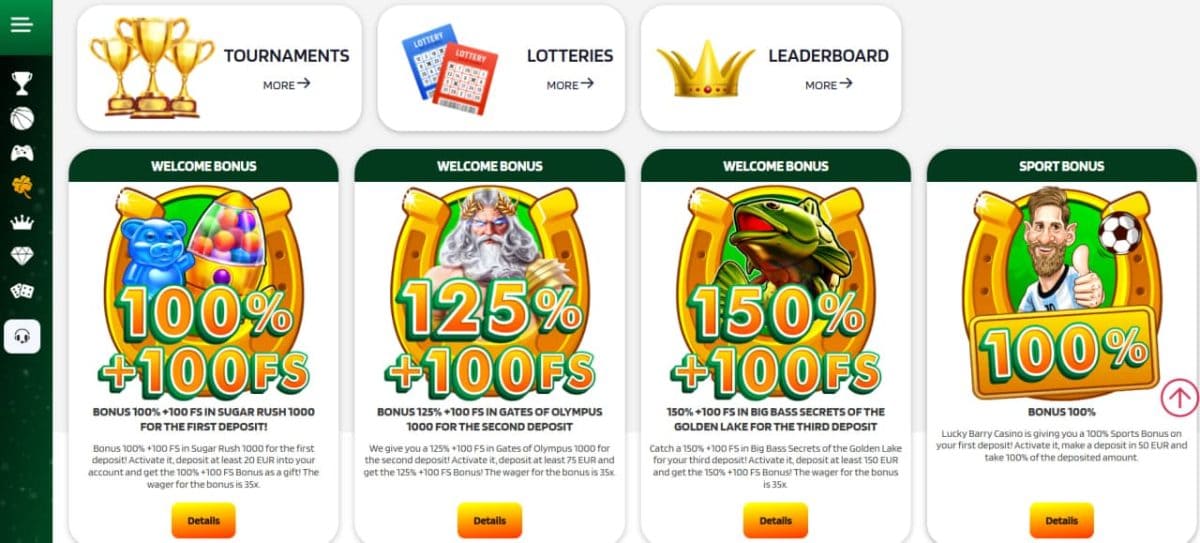 Lucky Barry Bonus 2026 — 375% Welcome & No-Deposit UK image 1